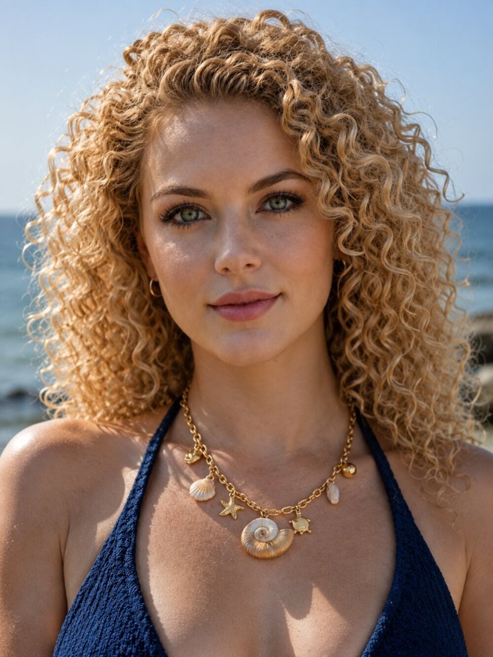 18K Gold Plated Faux Shell Mermaidcore Charm Necklace Turtle Starfish 15.5" - Picture 12 of 15